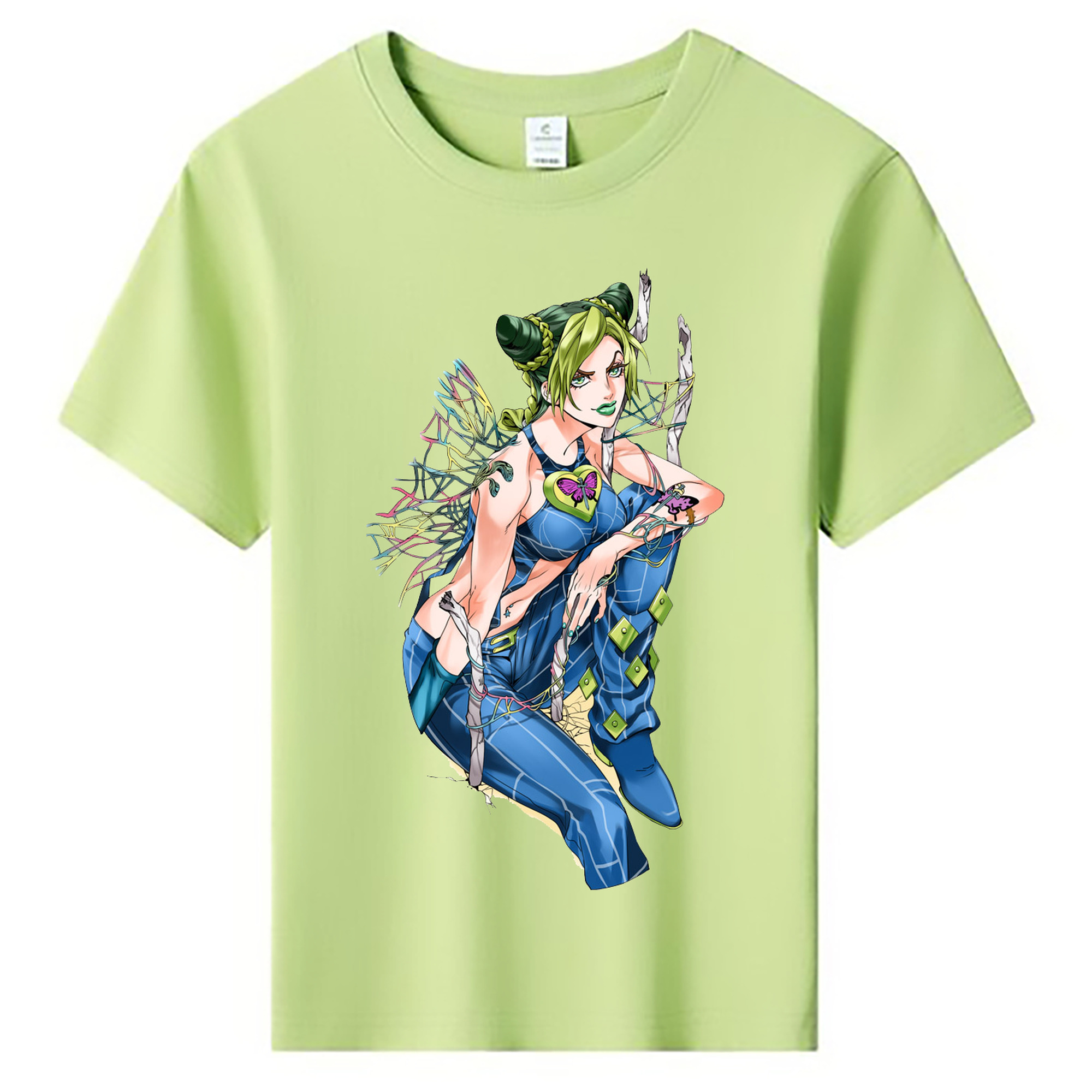 （画像用） "ジョジョの奇妙な冒険 くうじょう ジョリーン JoJo's Bizarre Adventure Jolyne Cujoh " 綿100％キッズTシャツ（フロントプリント）